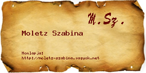 Moletz Szabina névjegykártya